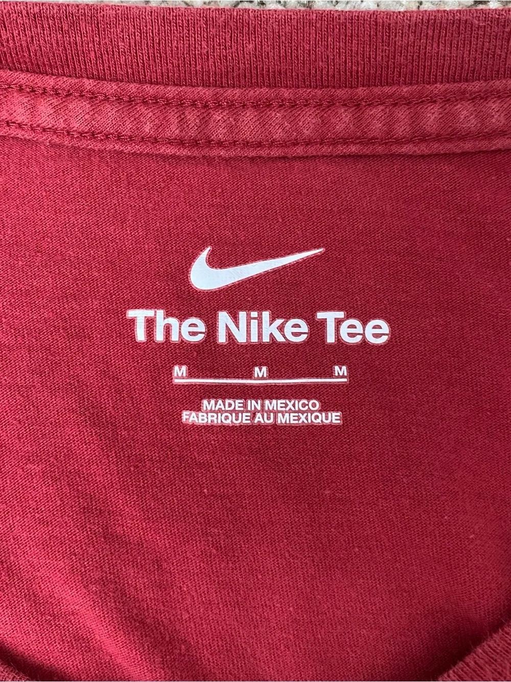 Nike Red 'The Nike Tee' Crew Neck Shirt